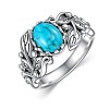 Zinc Alloy with Synthetic Turquoise Finger Rings FS-WGE57A9-03-1