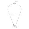 1Pc 302 Stainless Steel Heart Puzzle Pendant Cable Chain Lariat Y Necklaces for Women NJEW-TADJ0001-01P-2