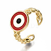 Brass Enamel Cuff Rings RJEW-N035-011-NF-5