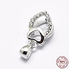Anti-Tarnish Rhodium Plated 925 Sterling Silver Micro Pave Cubic Zirconia Pendant Bails STER-E053-14P-4