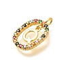 Brass Micro Pave Cubic Zirconia Pendants ZIRC-P123-01G-Q02-2