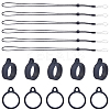 36Pcs Silicone Rings with 6Pcs Polyester Necklace Lanyard Anti-Loss Pendant Holder DIY-GF0008-07A-1