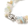 Natural Morganite Chip Beads Multi-strand Bracelet BJEW-JB07052-05-5