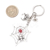 Tibetan Style Alloy Big Pendants with Iron Keychain Ring and Natural & Dyed Malaysia Jade Bead  Keychains KEYC-JKC01238-3