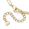 Heart Brass & Natural Cultured Freshwater Pearl Charms Bracelets BJEW-JB12923-4