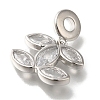 Leaf Rack Plating Brass Micro Pave Clear Cubic Zirconia Pendant KK-H485-08P-2