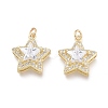Brass Micro Pave Cubic Zirconia Pendants ZIRC-F114-10-G-1