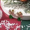 Alloy with Glass Dangle Stud Earrings EJEW-JE06118-4