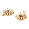 Rack Plating Brass Micro Pave Clear Cubic Zirconia Pendants KK-M253-10G-02-2