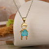Boy Brass Pave Cubic Zirconia Pendant Necklaces FS-WGEF7B2-01-1