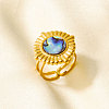 304 Stainless Steel with Natural Shell Cuff Open Rings for Women HW8046-4-1