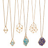 3Pcs 3 Sizes 304 Stainless Steel Cuboid Link Chain Macrame Pouch Empty Stone Holder Necklace Making NJEW-UN00013-1
