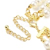 Boho Dyed Synthetic Turquoise Chip & Plastic Pearl Multi Layered Necklaces LS-NJEW-U006-04A-G-4