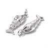 Rack Plating Brass Micro Pave Cubic Zirconia Pendants KK-F845-16P-3