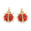 Brass Micro Pave Cubic Zirconia Pendants KK-N257-58G-1