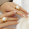 304 Stainless Steel & Imitation Pearl Finger Rings FS-WG0396A-02-1
