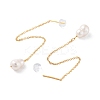 Natural Pearl Earrings for Women EJEW-E303-01G-2