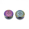Rack Plating Rainbow Color Alloy Beads PALLOY-S180-362-3