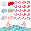 6Pcs 6 Colors Lotus Silicone Beads Knitting Needle Protectors/Knitting Needle Stoppers DIY-NB0010-33-1