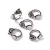 Dragon Head Natural Rainbow Moonstone Cuff Rings RJEW-G273-03AS-08-1