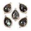 Natural Labradorite Faceted Teardrop Links G-B126-03G-04-1