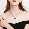 2Pcs Matching Butterfly Pendant Necklaces Set JN1033B-1-5