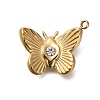 Ion Plating(IP) 304 Stainless Steel with Rhinestone Pendants STAS-Q335-13G-1