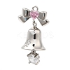 Rack Plating Brass Pave Cubic Zirconia Pendants KK-R150-03P-1
