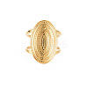 Ion Plating(IP) 304 Stainless Steel Oval Wide Open Cuff Ring for Women X-RJEW-S405-172G-1