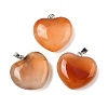 Natural Red Agate Pendants G-A249-04B-04P-1