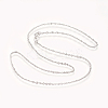 Rhodium Plated 925 Sterling Silver Rope Chain Necklaces STER-L059-17P-2