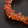 Chips Natural Carnelian Beaded Stretch Bracelets X-BJEW-JB01826-04-2