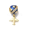 Brass Blue Enamel European Dangle Charms KK-M101-09G-1
