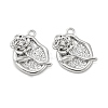 Brass Micro Pave Clear Cubic Zirconia Pendants KK-H460-25P-1