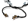 Natural Amethyst & Aquamarine & Synthetic Hematite Nuggets Braided Bead Bracelet BJEW-B073-01B-4