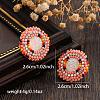Bohemian Style Vintage Colorful Glass Seed Bead & Rhinestone Beaded Stud Earrings VY5957-4-3