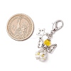Angel Glass Beaded & Alloy Pendant Decorations HJEW-MZ00192-3
