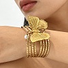 304 Stainless Steel Cuff Bangles BJEW-C158-01A-G-1
