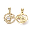 Brass Micro Pave Cubic Zirconia Pendants ZIRC-F134-26G-01-1