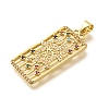 Rack Plating Brass Micro Pave Cubic Zirconia Pendants KK-L226-030G-05-2