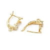 Brass Micro Pave Clear Cubic Zirconia Hoop Earring Findings KK-Z143-07G-2