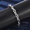 304 Stainless Steel Oval Link Chain Bracelets for Women Men BJEW-F488-48A-P-3
