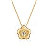 Flower 925 Sterling Silver Micro Pave Clear Cubic Zirconia Pendant Necklaces for Women NJEW-F338-10G-2