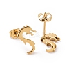 304 Stainless Steel Tiny Dragon Stud Earrings for Men Women EJEW-G318-09G-2