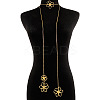 Flower Alloy with Brass Pendant Lariat Long Wrap Necklaces for Women FS-WG8B231-01-1