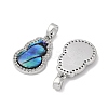 Brass Micro Pave Clear Cubic Zirconia Pendants KK-Q030-08P-3