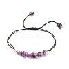Natural Amethyst Chips Braided Bead Bracelet BJEW-JB08019-09-1