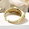 Brass Micro Pave Clear Cubic Zirconia Cuff Rings RJEW-U035-05GP-3
