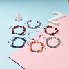 7Pcs 7 Style Natural Mixed Stone Chips & Resin Evil Eye Braided Bead Bracelets Set BJEW-JB08495-2