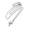 304 Stainless Steel Flamingo Shaped Pendant Cable Chain Necklaces for Women Men NJEW-Q032-02A-P-4